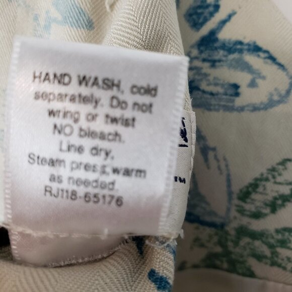 Pendleton Woven Silk Midi Dress Vtg Y2K Khaki Floral Modest Jumper Size M - Picture 8 of 8